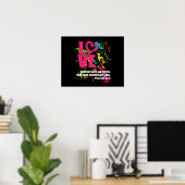 Poster Love Proverbes Bible Verse Neon Paint Splatter (Bureau à domicile)