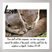 Poster Love Quote - Otters White (Voorkant)