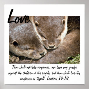 Poster Love Quote - Otters White