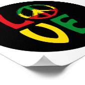 Poster LOVE Reggae avec symbole de paix (Coin)