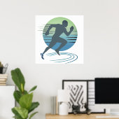 Poster Love Running Marathon Compétitive Runner Custom (Bureau à domicile)
