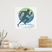 Poster Love Running Marathon Compétitive Runner Custom (Cuisine)