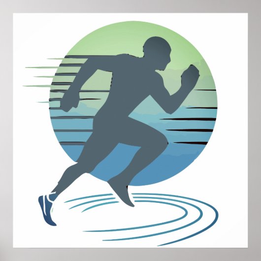 Poster Love Running Marathon Compétitive Runner Custom (Devant)