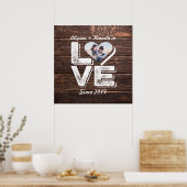 Poster Love Rustic Woodland Photo Heart Frame monogram (Cuisine)