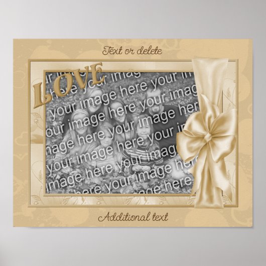 Poster Love Satin Bow Frame Créer Votre Propre Photo (Devant)