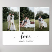 Poster Love Script manuscrit Customisé Mariage 3 Photo (Devant)