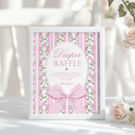 Poster Love Shack Baby Diaper raffle Coquette Bow
