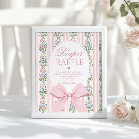 Poster Love Shack Baby Diaper tombole Coquette Bow