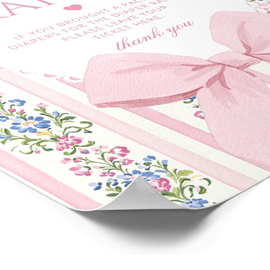 Poster Love Shack Baby Diaper tombole Coquette Bow (Coin)