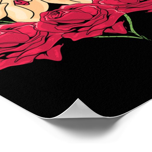 Poster Love Sign Language Rose Coeur ASL Sensibilisation (Coin)