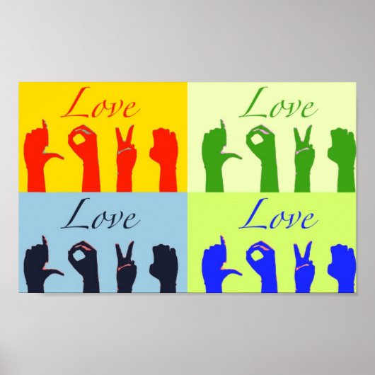 Poster Love signe pop art (Devant)