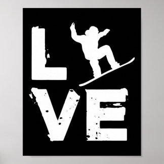 Poster Love Snowboard Jeunes Freestyle Snowboard Kids M