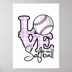 Poster Love Softball