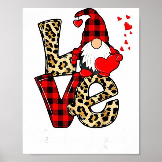 Poster Love Teacher Squad Gnome Hearts Valentines Gnome T (Devant)