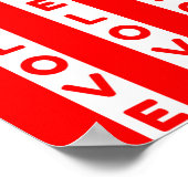 Poster Love texte rouge et blanc (Coin)
