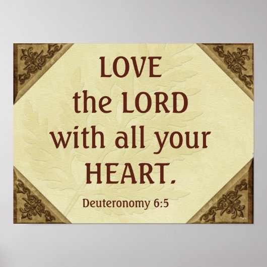 Poster Love the Lord - Scripture quote - art print (Devant)
