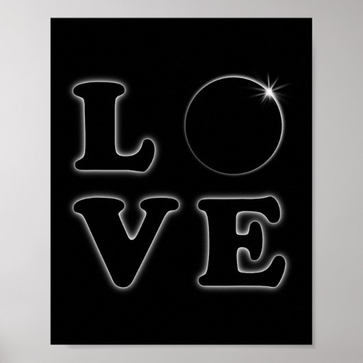 Poster Love Total Solar Eclipse 04.08.2024 Totalité (Devant)