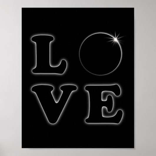 Poster Love Total Solar Eclipse 04 08 2024 Totalité (Devant)