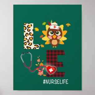 Poster Love Turquie Stethoscope Nurse Life Thanksgiving