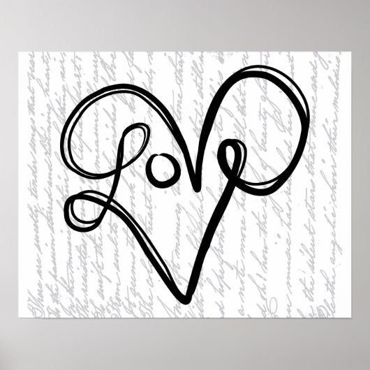 Poster Love Typographie Texte Art (Devant)