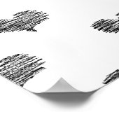 Poster Love Valentine's Day Black Heart croquis (Coin)