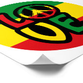 Poster LOVE with peace symbol, reggae style (Coin)