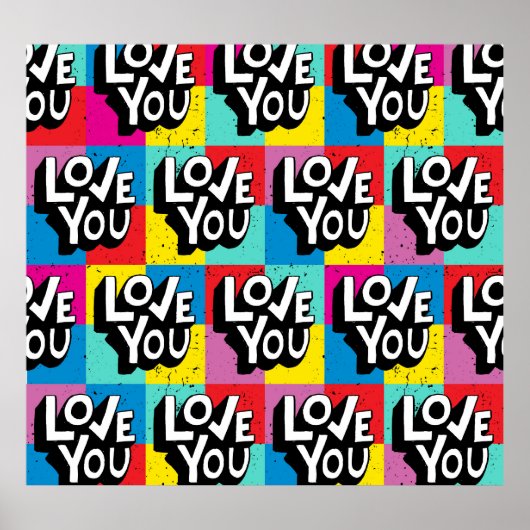 Poster Love You : Lettres à la main Valentine (Devant)