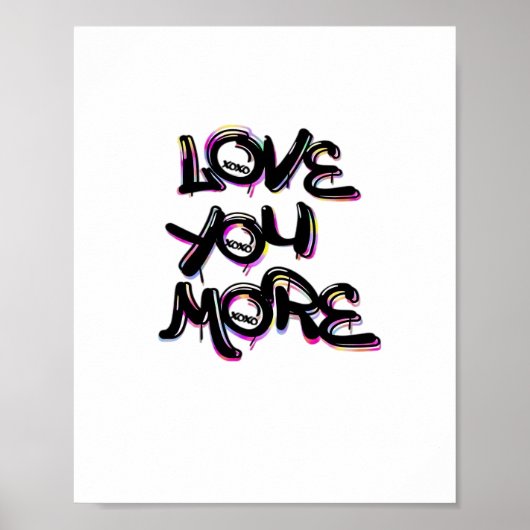 Poster Love You More Clean Modern Design  (Devant)
