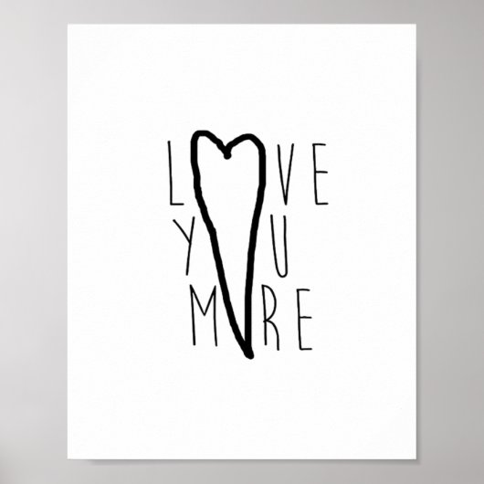 Poster Love You More Cœur Douce Style Romantique  (Devant)