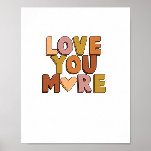 Poster Love You More Minimal Romantic Style  (Devant)