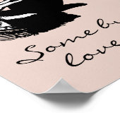 Poster Lovely Cute Lote Bunny Pun Black Pastel Peach (Coin)