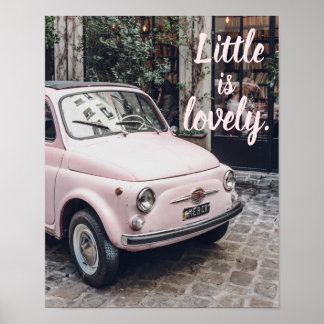 Poster Lovely Little Pink Fiat à Paris