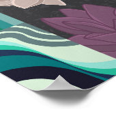 Poster Lovely Lotus Flowers - Lotus pourpre et Lotus rose (Coin)