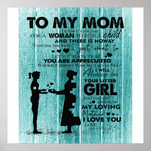 Poster Lovely Quotes To My Mom   Gift For Mother