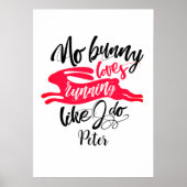 Poster Lovely Run Motivation With Red Bunny Typographie (Devant)