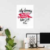Poster Lovely Run Motivation With Red Bunny Typographie (Bureau à domicile)