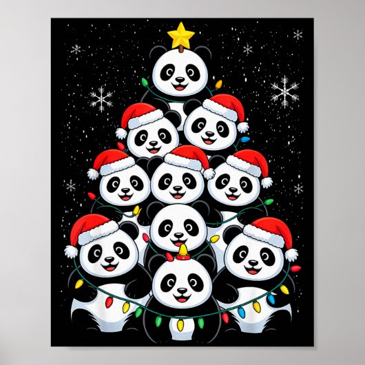 Poster Lover Xmas Panda Christmas Tree (Devant)