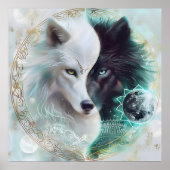 Poster Lovers’ Balance – Mystical Yin Yang Wolf (Devant)