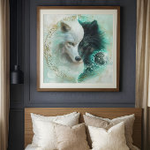 Poster Lovers’ Balance – Mystical Yin Yang Wolf