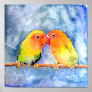 Poster Lovey Dovey Lovebirds Imprimer
