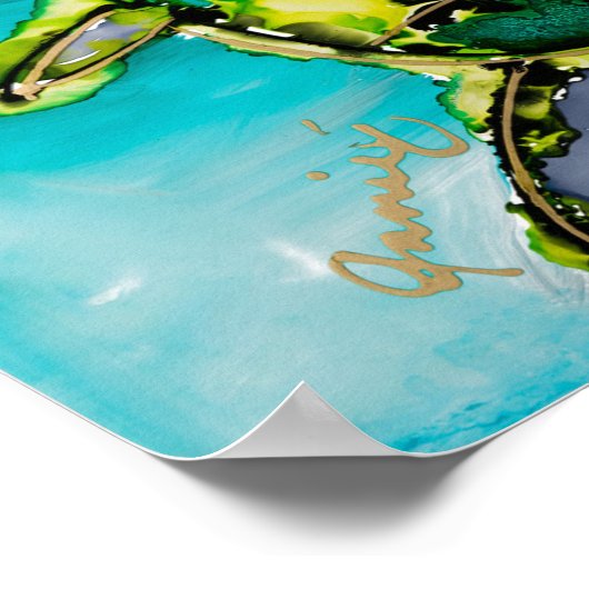 Poster Lovitude d'impression de tortue mûre (Coin)