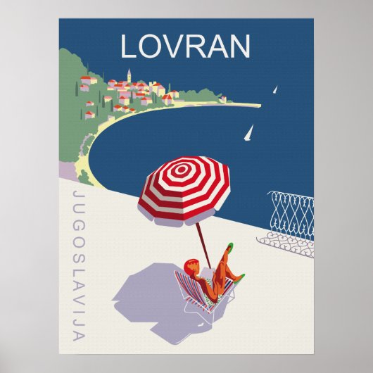 Poster Lovran, Yougoslavie, Croatie (Devant)