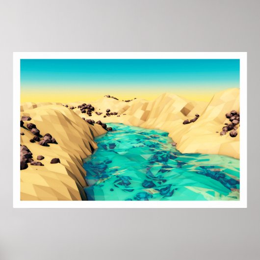 Poster Low Poly Valley (Devant)