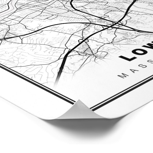 Poster Lowell Map (Coin)