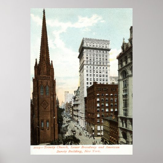 Poster Lower Broadway NY 1897 Vintage (Devant)