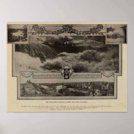 Poster Lower Falls, Spokane (Devant)