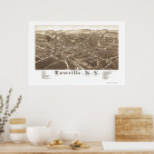 Poster Lowville, NY Carte panoramique - 1885 (Cuisine)