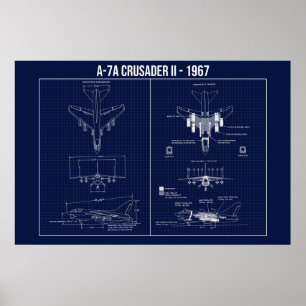 Poster LTV A-7 Corsair II Plan directeur 1967