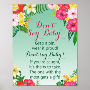 Poster Luau Tropical Baby Shower Sign