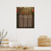 Poster Luau Tropical Beach Flowers Mariage Seating Chart (Cuisine)